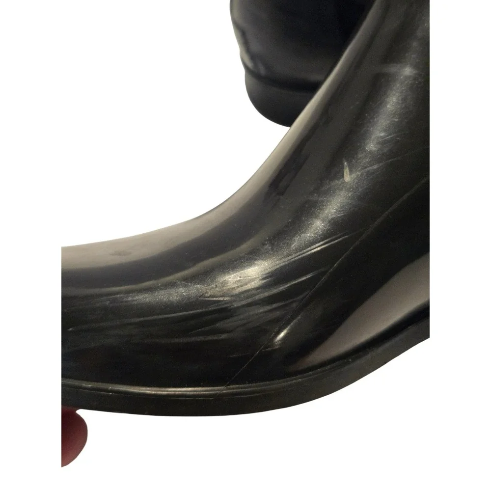 Sam Edelman Tinsley Women Black Glossy Chelsea Rain Boots Size 9 Waterproof
